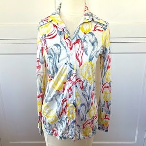 Vintage Catalina 1970s Floral Button-Down Top Size Small